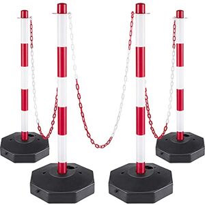 VEVOR Plastic Stanchion, 4pcs Chain Stanchion, Plastic Stanchion Kit with 32ft Chain 8 S-Hooks, PE Plastic White Stanchion for Warning/Crowd Control at Parking Lot, Construction Lot, Driveway Elevator VEVOR Plastic Stanchion, 4pcs Chain Stanchion, Plastic Stanchion Kit with 32ft Chain 8 S-Hooks, PE Plastic White Stanchion for Warning/Crowd Control at Parking Lot, Construction Lot, Driveway Elevator