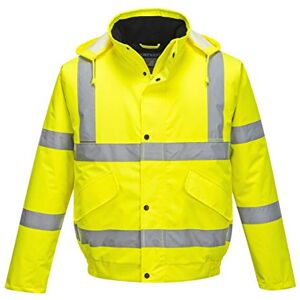 Portwest S463 Mens Hi Vis Winter Bomber Jacket Waterproof Windproof Mens Winter Workwear Padded Pack Away Hood Reflective Tape Cold Weather Coat, Yellow, 4XL Portwest S463 Mens Hi Vis Winter Bomber Jacket Waterproof Windproof Mens Winter Workwear Padded Pack Away Hood Reflective Tape Cold Weather Coat, Yellow, 4XL