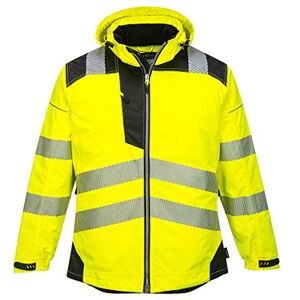 Portwest T400 Men's PW3 Lightweight Hi Vis Hooded Work Jacket Reflective Full Zip Safety Utility Quilt Lined Waterproof Workwear Yellow/Black, Medium Portwest T400 Men's PW3 Lightweight Hi Vis Hooded Work Jacket Reflective Full Zip Safety Utility Quilt Lined Waterproof Workwear Yellow/Black, Medium