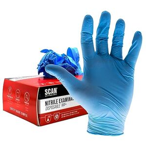 Scan SCAGLODNL Nitrile Gloves Disposable Blue Large 100 Pack Scan SCAGLODNL Nitrile Gloves Disposable Blue Large 100 Pack