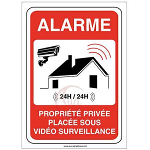 AUA SIGNALETIQUE Panneau Propriété Privée sous Alarme Vidéo Surveillance 24H /24-150x210 mm, Aluminium Dibond 3mm AUA SIGNALETIQUE Panneau Propriété Privée sous Alarme Vidéo Surveillance 24H /24-150x210 mm, Aluminium Dibond 3mm