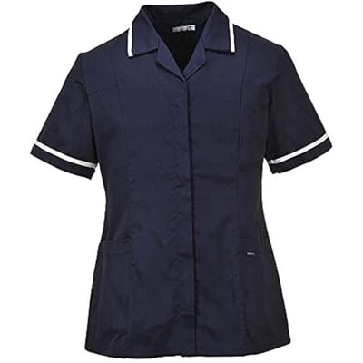 Portwest LW20 Women’s Classic Tunic Polycotton Work Uniform with Pockets Ladies Healthcare Beauty Concealed Zip Action Back Spa Salon Nail Massage Therapist Shirt Top, Navy, XXXL Portwest LW20 Women’s Classic Tunic Polycotton Work Uniform with Pockets Ladies Healthcare Beauty Concealed Zip Action Back Spa Salon Nail Massage Therapist Shirt Top, Navy, XXXL
