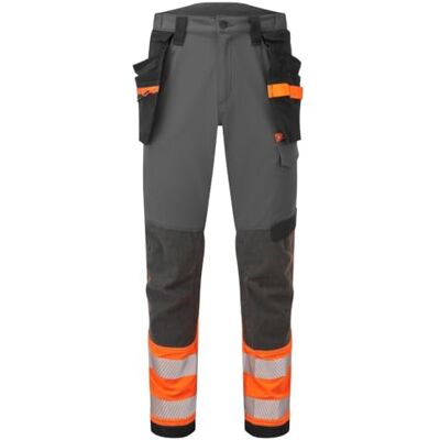 Portwest EV442 EV4 Hi-Vis Stretch Detachable Holster Trousers Boot Clip Orange/Metal Grey, 44 Waist, EN ISO 20471 Class 1, EN 14404, Regular Fit, Reinforced Side Entry Pockets, Knee Pad Pockets Portwest EV442 EV4 Hi-Vis Stretch Detachable Holster Trousers Boot Clip Orange/Metal Grey, 44 Waist, EN ISO 20471 Class 1, EN 14404, Regular Fit, Reinforced Side Entry Pockets, Knee Pad Pockets