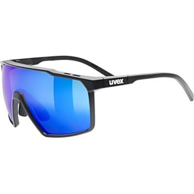 Uvex mtn perform s sports glasses for adults medium UV protection contrast enhancing black matt/mir.blue one size Uvex mtn perform s sports glasses for adults medium UV protection contrast enhancing black matt/mir.blue one size
