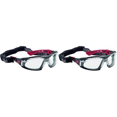 bollé RUSHPFSPSI One Size "Rush+" Safety Spectacles with Foam Edge and Strap Red/Black bollé RUSHPFSPSI One Size "Rush+" Safety Spectacles with Foam Edge and Strap Red/Black