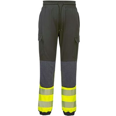 Portwest PW3 Hi-Vis Flexi Joggers Work Trousers 4-Way Stretch Slim Fit Jogging Bottoms Reinforced Knees Reflective Tape Workwear Pants Multi-Pocket Elastic Waist, Black/Yellow, M Portwest PW3 Hi-Vis Flexi Joggers Work Trousers 4-Way Stretch Slim Fit Jogging Bottoms Reinforced Knees Reflective Tape Workwear Pants Multi-Pocket Elastic Waist, Black/Yellow, M