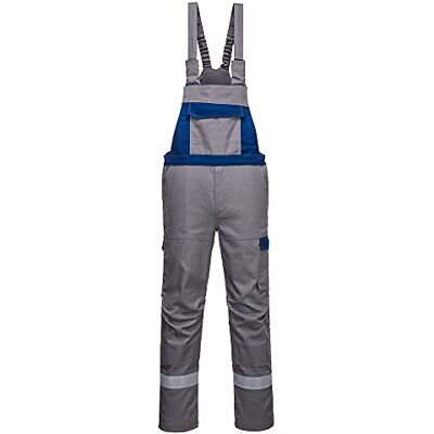 Portwest FR07 Bizflame Industry Two Tone FR Bib and Brace Multi Protection Grey, Small, EN 61482-1-2 Class 1, EN ISO 11612, Regular Fit, Polyester, Elasticated Shoulder Straps, Safe and Secure Storage Portwest FR07 Bizflame Industry Two Tone FR Bib and Brace Multi Protection Grey, Small, EN 61482-1-2 Class 1, EN ISO 11612, Regular Fit, Polyester, Elasticated Shoulder Straps, Safe and Secure Storage