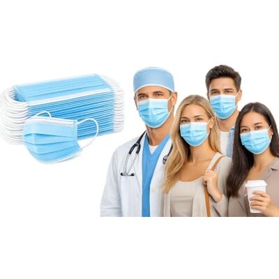 LTG PRO 50 Pcs Disposable 3-Ply Face Masks for Adults – Breathable Non-Woven Protective Masks with Soft Earloops, Anti-Dust & Anti-Fog, Daily Use for Home, Office & Outdoor LTG PRO 50 Pcs Disposable 3-Ply Face Masks for Adults – Breathable Non-Woven Protective Masks with Soft Earloops, Anti-Dust & Anti-Fog, Daily Use for Home, Office & Outdoor