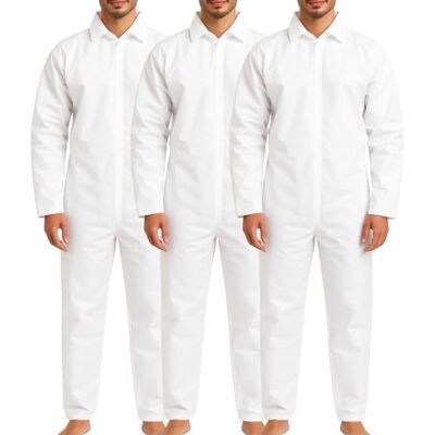 biyya ® Protective Disposable Overall Paper Boiler Suit Coveralls Protection Suit Cuffs and Ankles biyya ® Protective Disposable Overall Paper Boiler Suit Coveralls Protection Suit Cuffs and Ankles