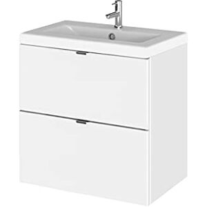 Hudson Reed CBI141A Fusion Modern Bathroom 2 Drawer Wall Hung Vanity Unit and Full Depth Ceramic Basin, 500mm, Gloss White Hudson Reed CBI141A Fusion Modern Bathroom 2 Drawer Wall Hung Vanity Unit and Full Depth Ceramic Basin, 500mm, Gloss White