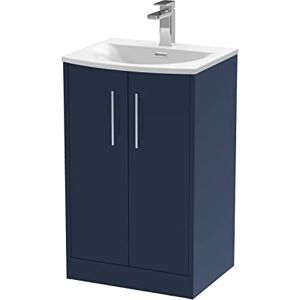Hudson Reed JNU2901G Juno Modern Bathroom Floor Standing 2 Soft Close Door Vanity Unit and Curved Basin, 500mm, Midnight Blue Hudson Reed JNU2901G Juno Modern Bathroom Floor Standing 2 Soft Close Door Vanity Unit and Curved Basin, 500mm, Midnight Blue