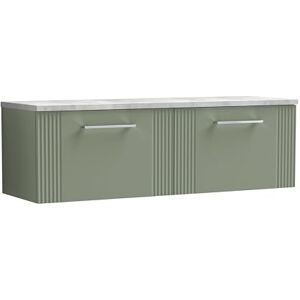 nuie DPF894LBG2 Deco Modern Bathroom Wall Hung 2 Soft Close Drawer Vanity Unit and Bellato Grey Laminate Worktop, 1200mm, Satin Green nuie DPF894LBG2 Deco Modern Bathroom Wall Hung 2 Soft Close Drawer Vanity Unit and Bellato Grey Laminate Worktop, 1200mm, Satin Green