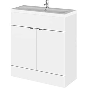 Hudson Reed CBI128A Fusion Modern Bathroom 2 Door Floor Standing Vanity Unit and Full Depth Ceramic Basin, 800mm, Gloss White Hudson Reed CBI128A Fusion Modern Bathroom 2 Door Floor Standing Vanity Unit and Full Depth Ceramic Basin, 800mm, Gloss White