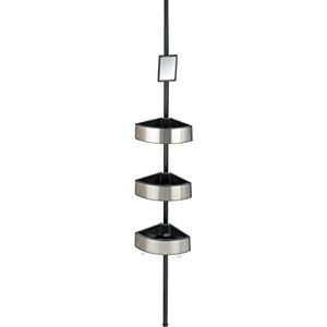 WENKO Telescopic Shower Corner Premium Big Black, Extendable Bathroom Shelf with 3 Shelves, 2 Hooks & Mirror, Rustproof Shower Shelf Made of Solid Aluminium and Plastic, 27.5 x 70-260 x 20 cm, Silver WENKO Telescopic Shower Corner Premium Big Black, Extendable Bathroom Shelf with 3 Shelves, 2 Hooks & Mirror, Rustproof Shower Shelf Made of Solid Aluminium and Plastic, 27.5 x 70-260 x 20 cm, Silver