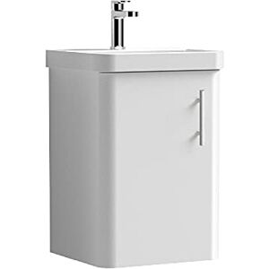 nuie COR10133 Core Modern Bathroom Furniture Bundle-Wall Hung 1 Soft Close Door Vanity Basin Unit & Knurled Bar Handle, 400mm, Gloss White/Satin Chrome nuie COR10133 Core Modern Bathroom Furniture Bundle-Wall Hung 1 Soft Close Door Vanity Basin Unit & Knurled Bar Handle, 400mm, Gloss White/Satin Chrome