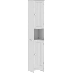 Bath Vida Priano Bathroom Cabinet Storage Cupboard Floor Standing Wooden Tallboy Unit, White Bath Vida Priano Bathroom Cabinet Storage Cupboard Floor Standing Wooden Tallboy Unit, White