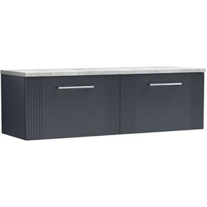 nuie DPF1494LBG2 Deco Modern Bathroom Wall Hung 2 Close Drawer Vanity Unit and Bellato Grey Laminate Worktop, 1200mm, Soft Black nuie DPF1494LBG2 Deco Modern Bathroom Wall Hung 2 Close Drawer Vanity Unit and Bellato Grey Laminate Worktop, 1200mm, Soft Black