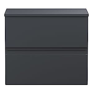 Hudson Reed URB1404W Urban Modern Bathroom Wall Hung 2 Drawer Bathroom Vanity Unit & Colour Match Worktop, 600mm, Soft Black Hudson Reed URB1404W Urban Modern Bathroom Wall Hung 2 Drawer Bathroom Vanity Unit & Colour Match Worktop, 600mm, Soft Black