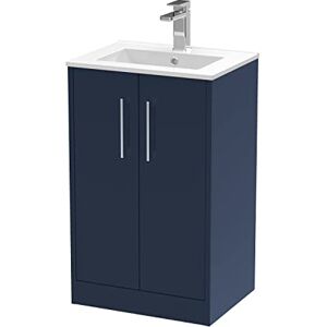 Hudson Reed JNU2901B Juno Modern Bathroom Floor Standing 2 Soft Close Door Vanity Unit and Minimalist Basin, 500mm, Midnight Blue Hudson Reed JNU2901B Juno Modern Bathroom Floor Standing 2 Soft Close Door Vanity Unit and Minimalist Basin, 500mm, Midnight Blue