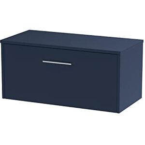 Hudson Reed JNU2925W Juno Modern Bathroom Wall Hung Single Soft Close Drawer Vanity Unit and Colour Coordinating Worktop, 800mm, Midnight Blue Hudson Reed JNU2925W Juno Modern Bathroom Wall Hung Single Soft Close Drawer Vanity Unit and Colour Coordinating Worktop, 800mm, Midnight Blue