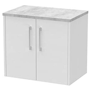 Hudson Reed JNU2123LBG Juno Modern Bathroom Wall Hung 2-Door Vanity with Bellato Grey Laminate Worktop, 600mm, Woodgrain White Ash Hudson Reed JNU2123LBG Juno Modern Bathroom Wall Hung 2-Door Vanity with Bellato Grey Laminate Worktop, 600mm, Woodgrain White Ash