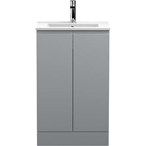 Hudson Reed URB207B Urban Modern Bathroom Floor Standing Vanity Basin Unit with 2 Soft Close Doors and Ceramic 18mm Profile Sink, 500mm, Satin Grey Hudson Reed URB207B Urban Modern Bathroom Floor Standing Vanity Basin Unit with 2 Soft Close Doors and Ceramic 18mm Profile Sink, 500mm, Satin Grey