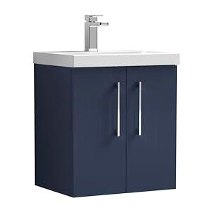 nuie ARN2921A Arno Modern Bathroom Wall Hung 2 Soft Close Door Vanity Unit and Mid-Edge Basin, 500mm, Midnight Blue nuie ARN2921A Arno Modern Bathroom Wall Hung 2 Soft Close Door Vanity Unit and Mid-Edge Basin, 500mm, Midnight Blue