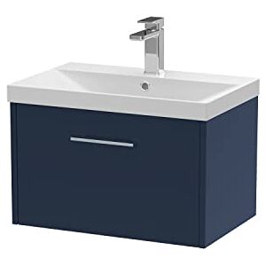 Hudson Reed JNU2922D Juno Modern Bathroom Wall Hung Single Soft Close Drawer Vanity Unit and Thin-Edge Basin, 600mm, Midnight Blue Hudson Reed JNU2922D Juno Modern Bathroom Wall Hung Single Soft Close Drawer Vanity Unit and Thin-Edge Basin, 600mm, Midnight Blue