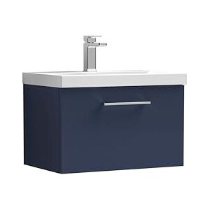 nuie ARN2922D Arno Modern Bathroom Wall Hung 1 Soft Close Drawer Vanity Unit and Thin-Edge Basin, 600mm, Midnight Blue nuie ARN2922D Arno Modern Bathroom Wall Hung 1 Soft Close Drawer Vanity Unit and Thin-Edge Basin, 600mm, Midnight Blue