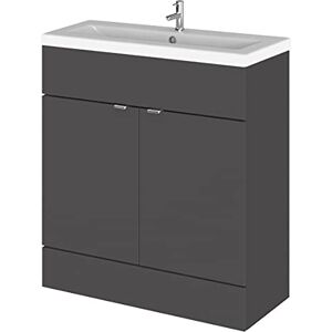 Hudson Reed CBI928A Fusion Modern Bathroom 2 Door Floor Standing Vanity Unit and Full Depth Ceramic Basin, 800mm, Gloss Grey Hudson Reed CBI928A Fusion Modern Bathroom 2 Door Floor Standing Vanity Unit and Full Depth Ceramic Basin, 800mm, Gloss Grey