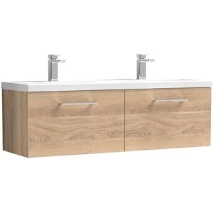 nuie ARN3022F Arno Modern Bathroom Wall Hung 2 Soft Close Drawer Vanity Unit and Double Ceramic Basin, 1200mm, Bleached Oak Woodgrain nuie ARN3022F Arno Modern Bathroom Wall Hung 2 Soft Close Drawer Vanity Unit and Double Ceramic Basin, 1200mm, Bleached Oak Woodgrain