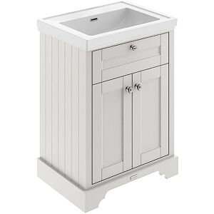 Hudson Reed LOF444 Old London Traditional Bathroom Floor Standing 2 Door Vanity Unit & 0 Tap Hole Fireclay Basin, 600mm, Timeless Sand Hudson Reed LOF444 Old London Traditional Bathroom Floor Standing 2 Door Vanity Unit & 0 Tap Hole Fireclay Basin, 600mm, Timeless Sand