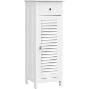 VASAGLE Bathroom Cabinet Narrow Storage Cabinet Small Cabinet with Drawer Slat Door for Bathroom Living Room Bedroom 30 x 32 x 87 cm White BBC43WT VASAGLE Bathroom Cabinet Narrow Storage Cabinet Small Cabinet with Drawer Slat Door for Bathroom Living Room Bedroom 30 x 32 x 87 cm White BBC43WT