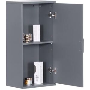 Relaxdays bathroom wall cabinet, 2 shelves, HWD: 62 x 30 x 21 cm, adjustable shelf, narrow design, MDF, grey-blue Relaxdays bathroom wall cabinet, 2 shelves, HWD: 62 x 30 x 21 cm, adjustable shelf, narrow design, MDF, grey-blue