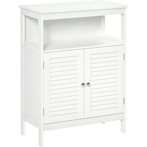 kleankin Bathroom Storage Unit Cabinet with Open Storage Shelf, Freestanding Floor Cabinet Organizer with 2 Doors for Living Room Kitchen Entryway, White kleankin Bathroom Storage Unit Cabinet with Open Storage Shelf, Freestanding Floor Cabinet Organizer with 2 Doors for Living Room Kitchen Entryway, White