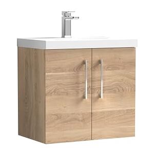 nuie ARN3023A Arno Modern Bathroom Wall Hung 2 Soft Close Door Vanity Unit and Mid-Edge Basin, 600mm, Bleached Oak Woodgrain nuie ARN3023A Arno Modern Bathroom Wall Hung 2 Soft Close Door Vanity Unit and Mid-Edge Basin, 600mm, Bleached Oak Woodgrain