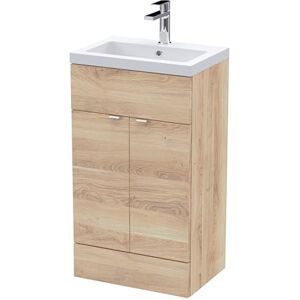 Hudson Reed CBI3024 Fusion Modern Bathroom Floor Standing 2 Soft Close Door Full Depth Vanity Unit and Polymarble Basin, 500mm, Bleached Oak Hudson Reed CBI3024 Fusion Modern Bathroom Floor Standing 2 Soft Close Door Full Depth Vanity Unit and Polymarble Basin, 500mm, Bleached Oak