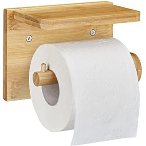 Relaxdays Toilet Roll Holder, Wall Shelf, Phone Holder, Bathroom, Wooden, Storage, HxWxD: 12x16x10.3 cm, Natural Relaxdays Toilet Roll Holder, Wall Shelf, Phone Holder, Bathroom, Wooden, Storage, HxWxD: 12x16x10.3 cm, Natural