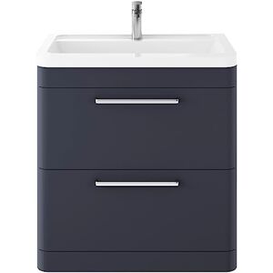Hudson Reed SOL303A Solar Modern Bathroom Floor Standing Vanity Unit Cabinet with 2 Drawers and Ceramic 40mm Profile Basin, Indigo Blue Hudson Reed SOL303A Solar Modern Bathroom Floor Standing Vanity Unit Cabinet with 2 Drawers and Ceramic 40mm Profile Basin, Indigo Blue