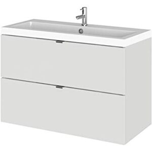 Hudson Reed CBI431 Fusion Modern Bathroom Wall Hung Vanity Basin Sink Unit with Soft Close Drawers, 800mm, Gloss Grey Mist Hudson Reed CBI431 Fusion Modern Bathroom Wall Hung Vanity Basin Sink Unit with Soft Close Drawers, 800mm, Gloss Grey Mist