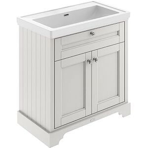 Hudson Reed LOF446 Old London Traditional Bathroom Floor Standing 2 Door Vanity Unit & 0 Tap Hole Fireclay Basin, 800mm, Timeless Sand Hudson Reed LOF446 Old London Traditional Bathroom Floor Standing 2 Door Vanity Unit & 0 Tap Hole Fireclay Basin, 800mm, Timeless Sand