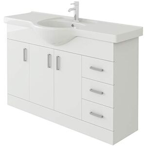 VeeBath VUW1200 Linx Bathroom Vanity Basin Sink Cabinet Unit Soft Close Door Hinges Storage Furniture-1200mm, White, 1200mm VeeBath VUW1200 Linx Bathroom Vanity Basin Sink Cabinet Unit Soft Close Door Hinges Storage Furniture-1200mm, White, 1200mm