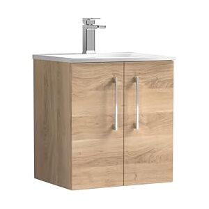 nuie ARN3021G Arno Modern Bathroom Wall Hung 2 Soft Close Door Vanity Unit and Curved Basin, 500mm, Bleached Oak Woodgrain nuie ARN3021G Arno Modern Bathroom Wall Hung 2 Soft Close Door Vanity Unit and Curved Basin, 500mm, Bleached Oak Woodgrain