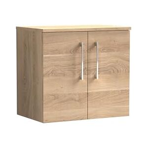 nuie ARN3023W Arno Modern Bathroom Wall Hung 2 Soft Close Door Vanity Unit and Colour Coordinating Worktop, 600mm, Bleached Oak Woodgrain nuie ARN3023W Arno Modern Bathroom Wall Hung 2 Soft Close Door Vanity Unit and Colour Coordinating Worktop, 600mm, Bleached Oak Woodgrain