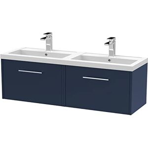 Hudson Reed JNU2922C Juno Modern Bathroom Wall Hung 2 Soft Close Drawer Vanity Unit and Double Polymarble Basin, 1200mm, Midnight Blue Hudson Reed JNU2922C Juno Modern Bathroom Wall Hung 2 Soft Close Drawer Vanity Unit and Double Polymarble Basin, 1200mm, Midnight Blue