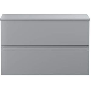 Hudson Reed URB206W Urban Modern Bathroom Wall Hung Vanity Basin Cabinet Unit with 2 Soft Close Drawers and Worktop, 800mm, Satin Grey Hudson Reed URB206W Urban Modern Bathroom Wall Hung Vanity Basin Cabinet Unit with 2 Soft Close Drawers and Worktop, 800mm, Satin Grey