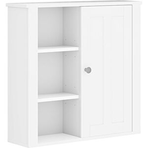 HOMCOM Bathroom Cabinet, Modern Bathroom Wall Cabinet with Adjustable Shelves and Cupboard, 53W x 15D x 51H cm, White HOMCOM Bathroom Cabinet, Modern Bathroom Wall Cabinet with Adjustable Shelves and Cupboard, 53W x 15D x 51H cm, White