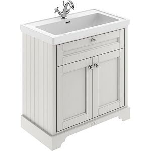 Hudson Reed LOF406 Old London Traditional Bathroom Floor Standing 2 Door Vanity Unit & 1 Tap Hole Fireclay Basin, 800mm, Timeless Sand Hudson Reed LOF406 Old London Traditional Bathroom Floor Standing 2 Door Vanity Unit & 1 Tap Hole Fireclay Basin, 800mm, Timeless Sand