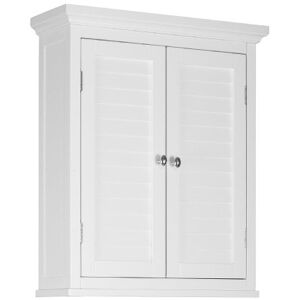 Teamson Home Wooden Bathroom Wall Cabinet, Bathroom Cabinet, Removable Storage Cabinet, Double Louvered Doors, White, Glancy Collection Teamson Home Wooden Bathroom Wall Cabinet, Bathroom Cabinet, Removable Storage Cabinet, Double Louvered Doors, White, Glancy Collection
