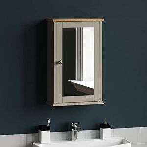 Bath Vida Priano Bathroom Cabinet Single Mirrored Door Wall Mounted, Grey & Oak Bath Vida Priano Bathroom Cabinet Single Mirrored Door Wall Mounted, Grey & Oak